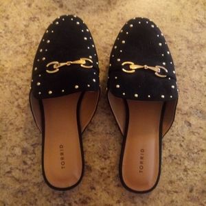 Black Loafer with Gold Hardware